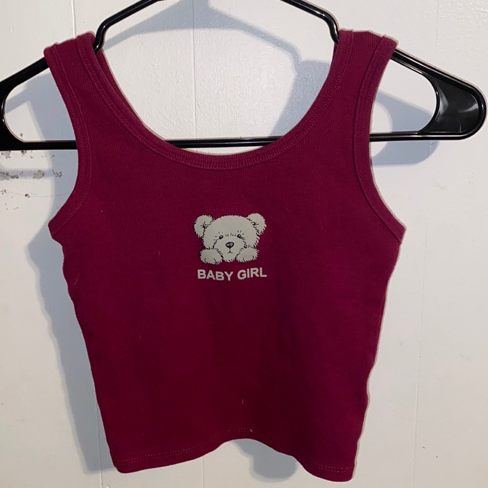 Maroon, baby girl, Teddy crop top